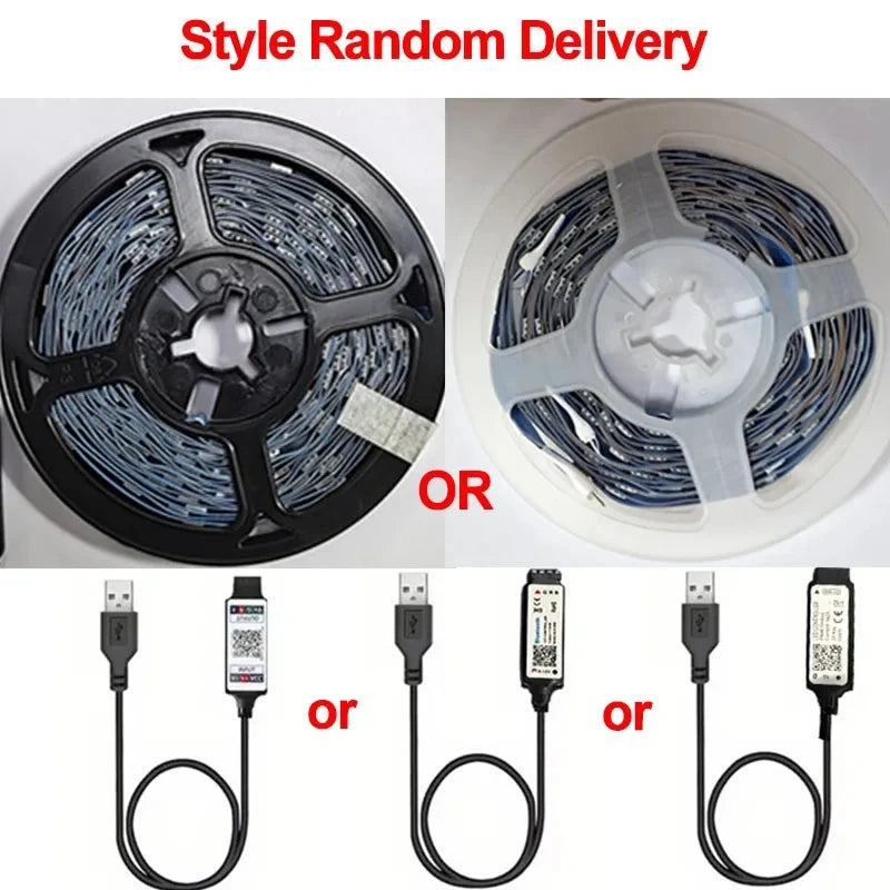 RGB LED Strip Lights Christmas Smart SMD 5050 Bluetooth Festoon Flexible Tape Diode Ribbon Backlight APP Control Home Room Decor
